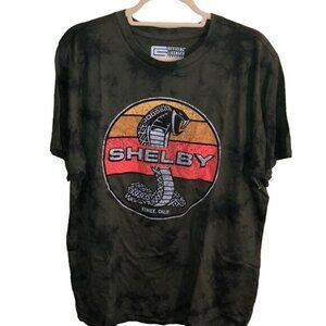 Shelby Green Tie Dye Graphic Short Sleeves Tee Shirt with Cobra Print, XLarge